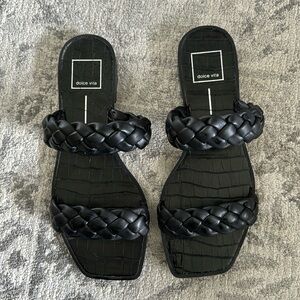 Dolce Vita Womens Indy Black Sandals 7.5